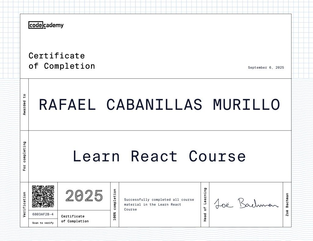 React Certificate