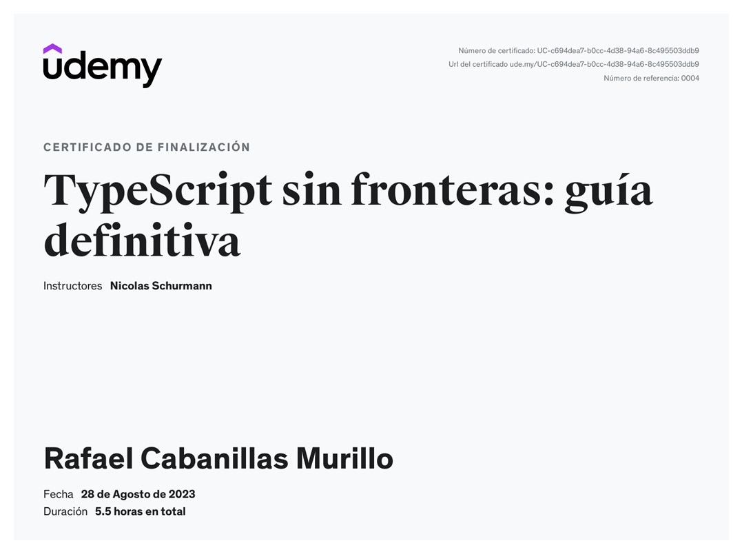 TypeScript Certificate
