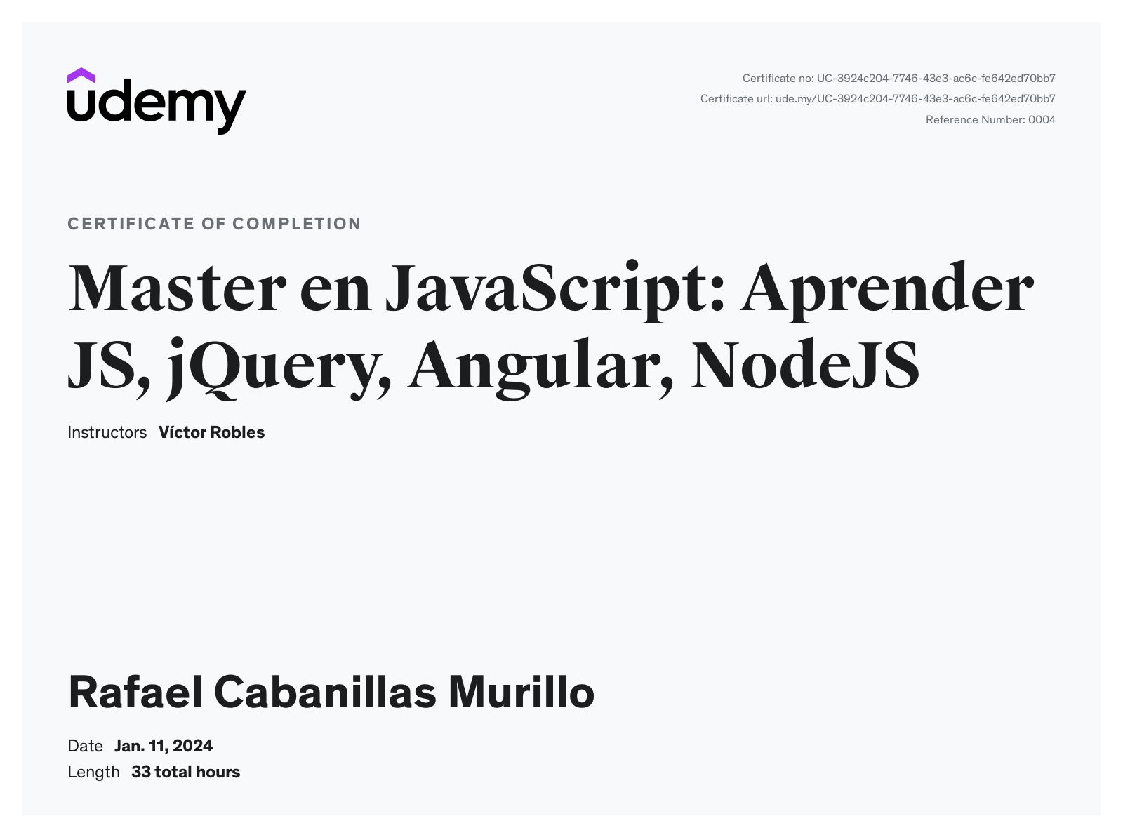 JavaScript Certificate